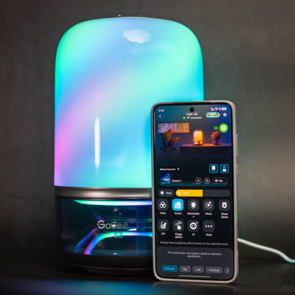 Govee made a portable table lamp with a built-in JBL speaker, and it’s very cool