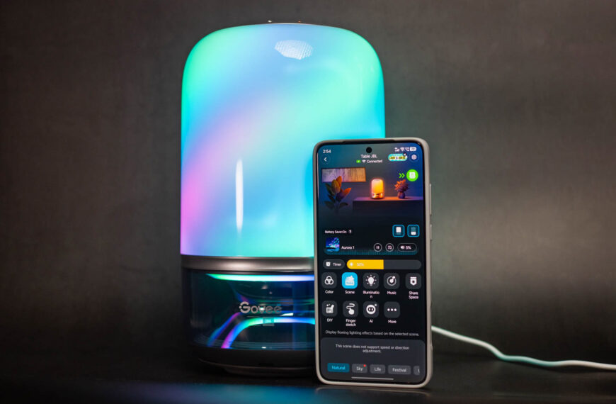 Govee made a portable table lamp with a built-in JBL speaker, and it’s very cool