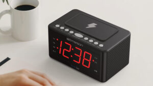 This alarm clock has a wireless charger and&hellip;
