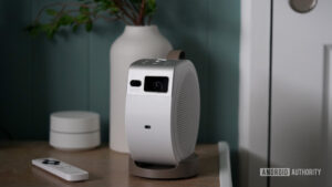 A bedside projector with built-in Google TV