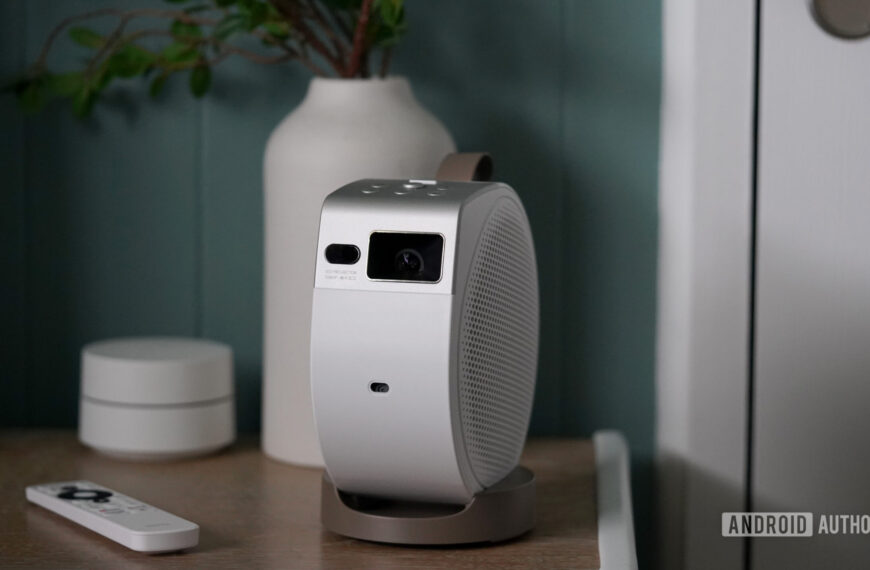 A bedside projector with built-in Google TV