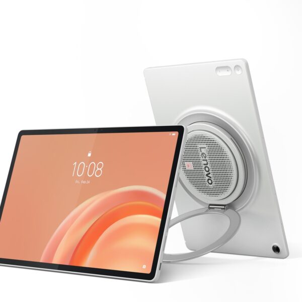 Lenovo put a giant speaker in the middle of this tablet and we actually don’t hate it