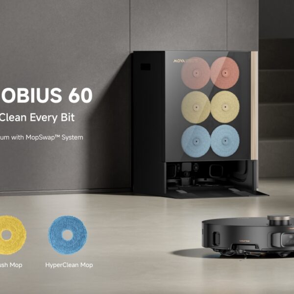 The MOVA MOBIUS 60 solves robot vacuums’ biggest mopping problem with three specialized pads