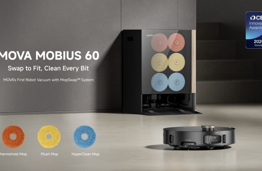 The MOVA MOBIUS 60 solves robot vacuums’ biggest mopping problem with three specialized pads